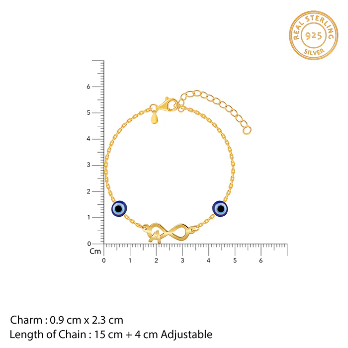 Golden Personalised Initial Nazar Bracelet - Image 5
