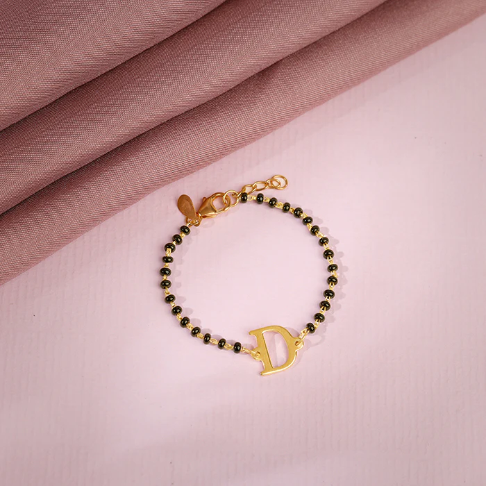 Golden Personalised Initial Nazariya Kids Bracelet (0 - 2 Years) - Image 2
