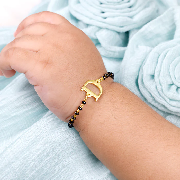 Golden Personalised Initial Nazariya Kids Bracelet (0 - 2 Years) - Image 3