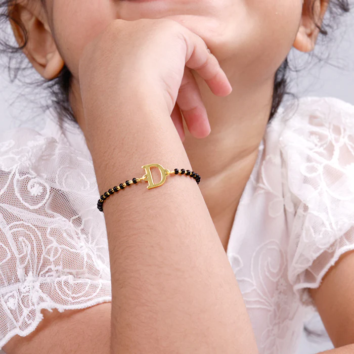 Golden Personalised Initial Nazariya Kids Bracelet (2 - 8 Years) - Image 3