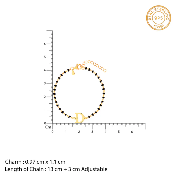 Golden Personalised Initial Nazariya Kids Bracelet (2 - 8 Years) - Image 4