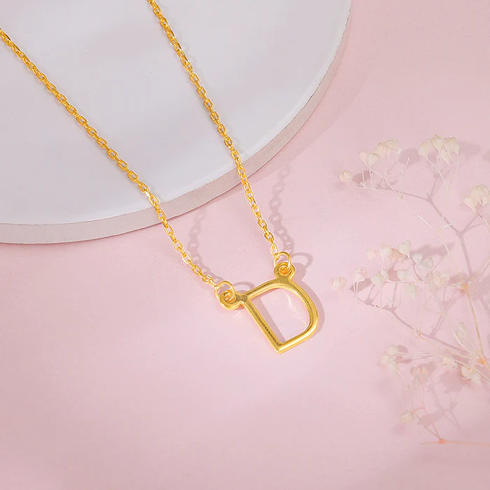 Golden Personalised Initial Necklace - Image 2