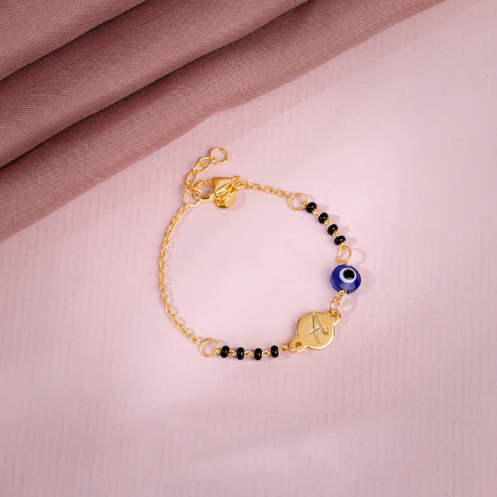 Golden Personalised Nazariya Kids Bracelet (0 - 2 Years) - Image 2