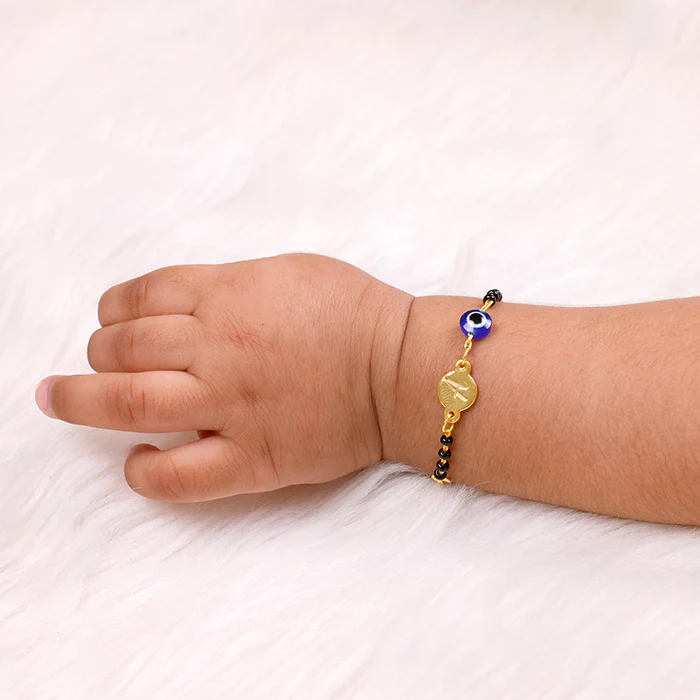Golden Personalised Nazariya Kids Bracelet (0 - 2 Years) - Image 3