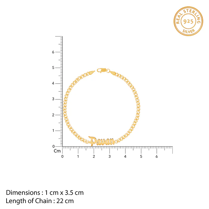 Golden Personalised Timeless Classic Bracelet For Him - Image 4