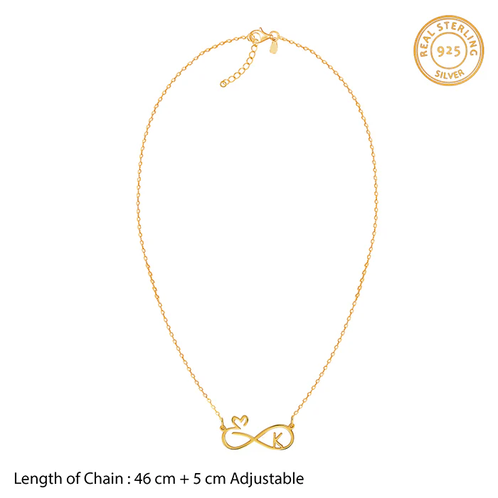 Golden Personalised To Infinity Necklace - Image 6