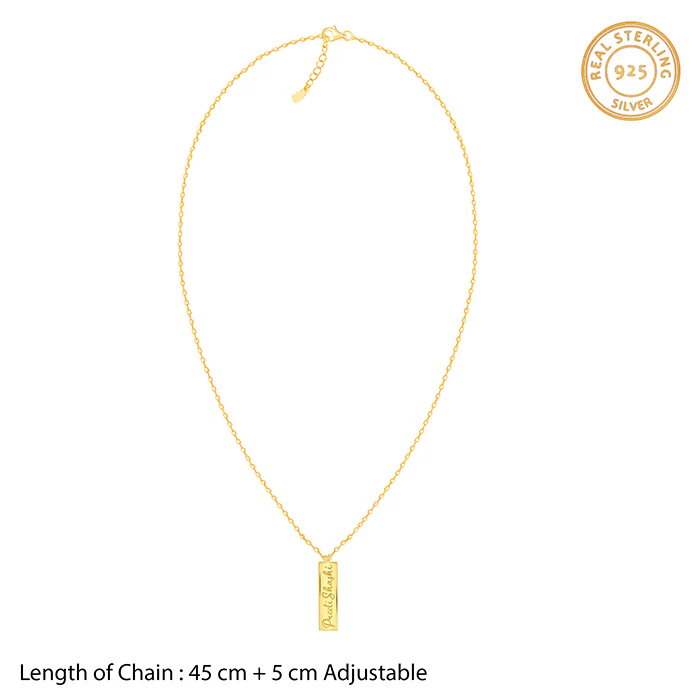 Golden Personalised Two-Name Bar Pendant - Image 8