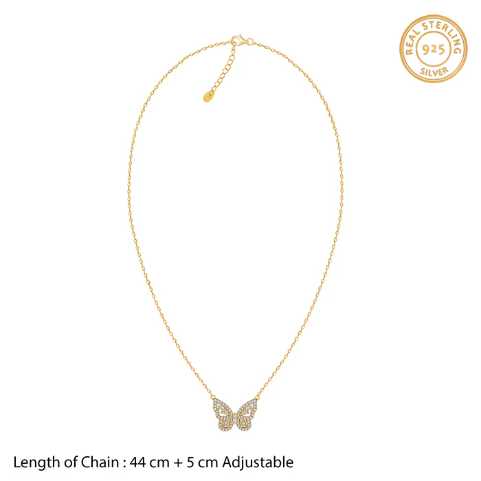 Golden Pretty Flutter Necklace - Image 5