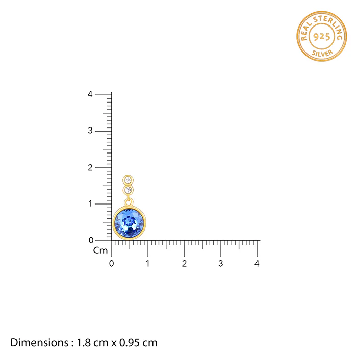 Golden Sapphire Blue Sphere Earrings - Image 5