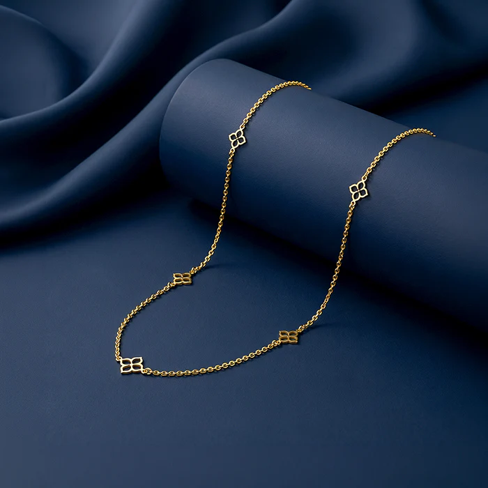 Golden Satin Orbit Necklace - Image 2