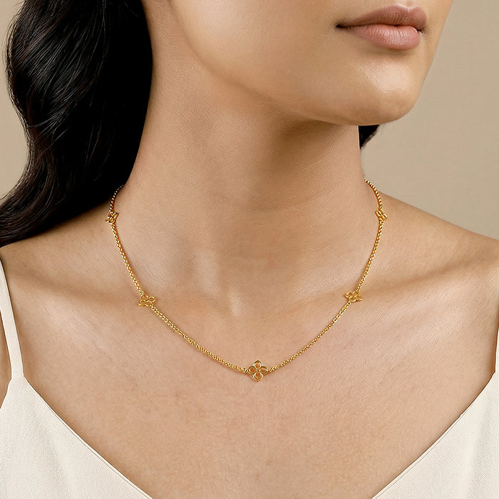 Golden Satin Orbit Necklace - Image 3