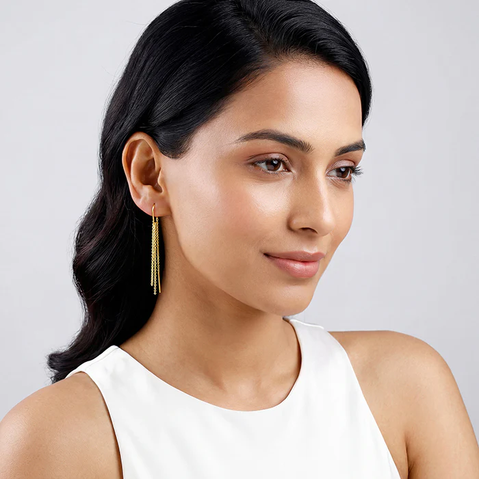 Golden Seriqo Nightshine Sui Dhaga Earrings - Image 3
