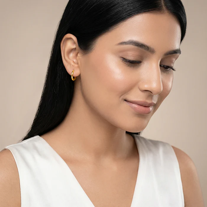Golden Shine Hoop Earrings - Image 3
