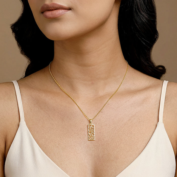 Golden Silk Circuit Pendant With Link Chain - Image 3