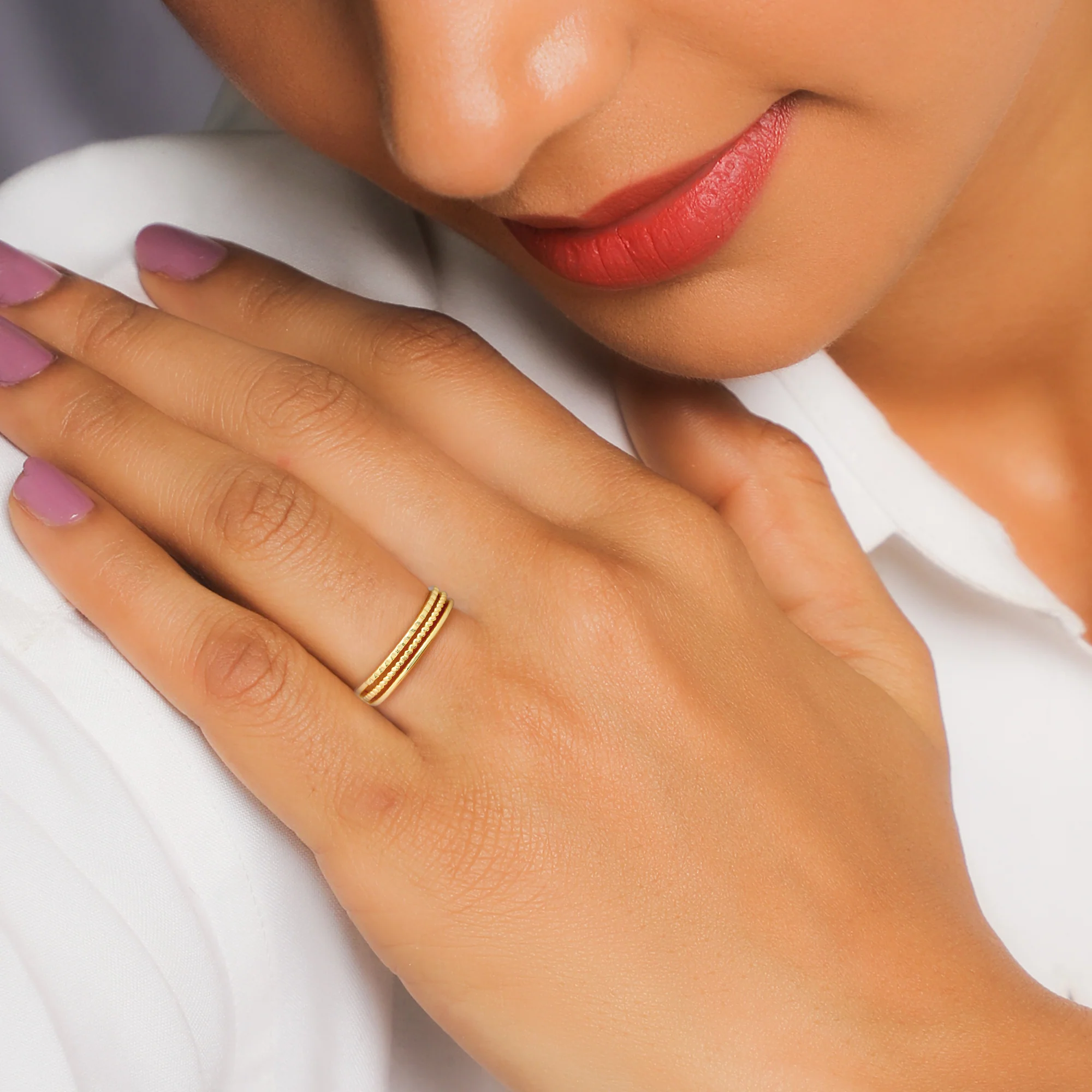 Golden Simplistic Angelic Ring - Image 2