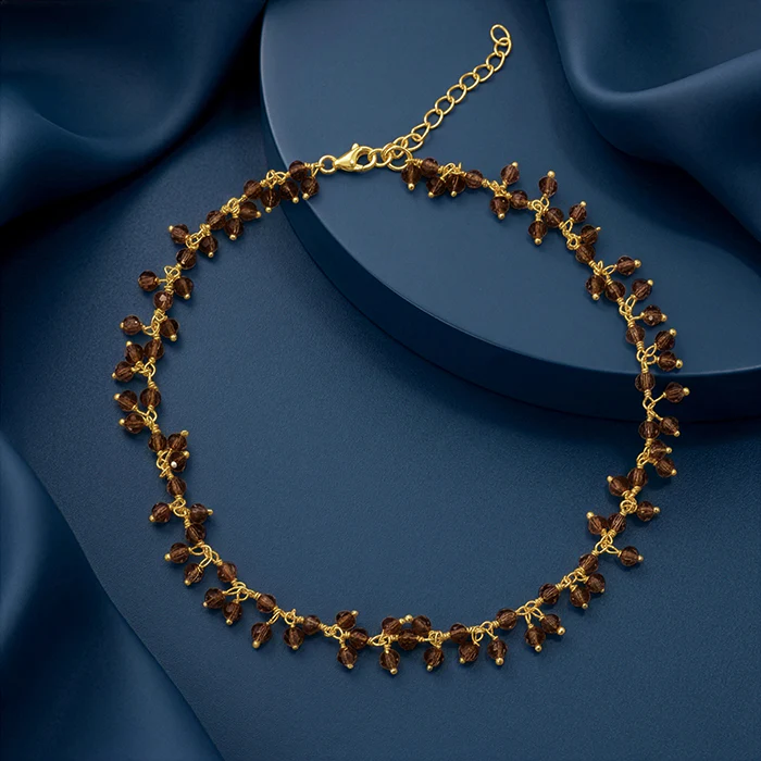 Golden Smoky Quartz Anklet - Image 2
