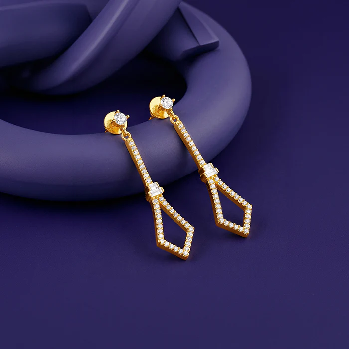 Golden Spear Dangler Earrings - Image 2