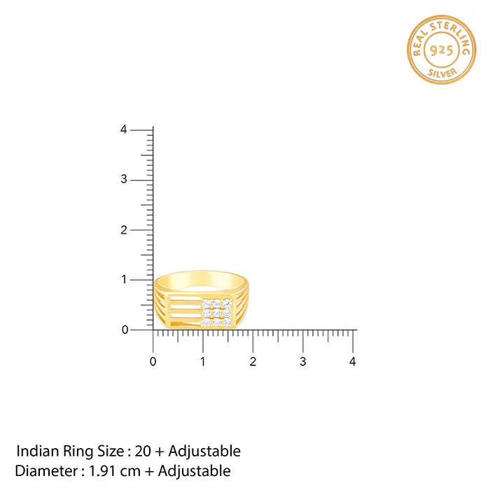 Golden Square in Rectangle Ring For Him - Image 7