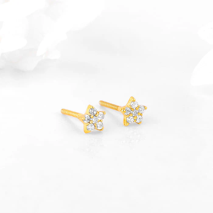Anushka Sharma Golden Star Constellation Tiny Studs - Image 2