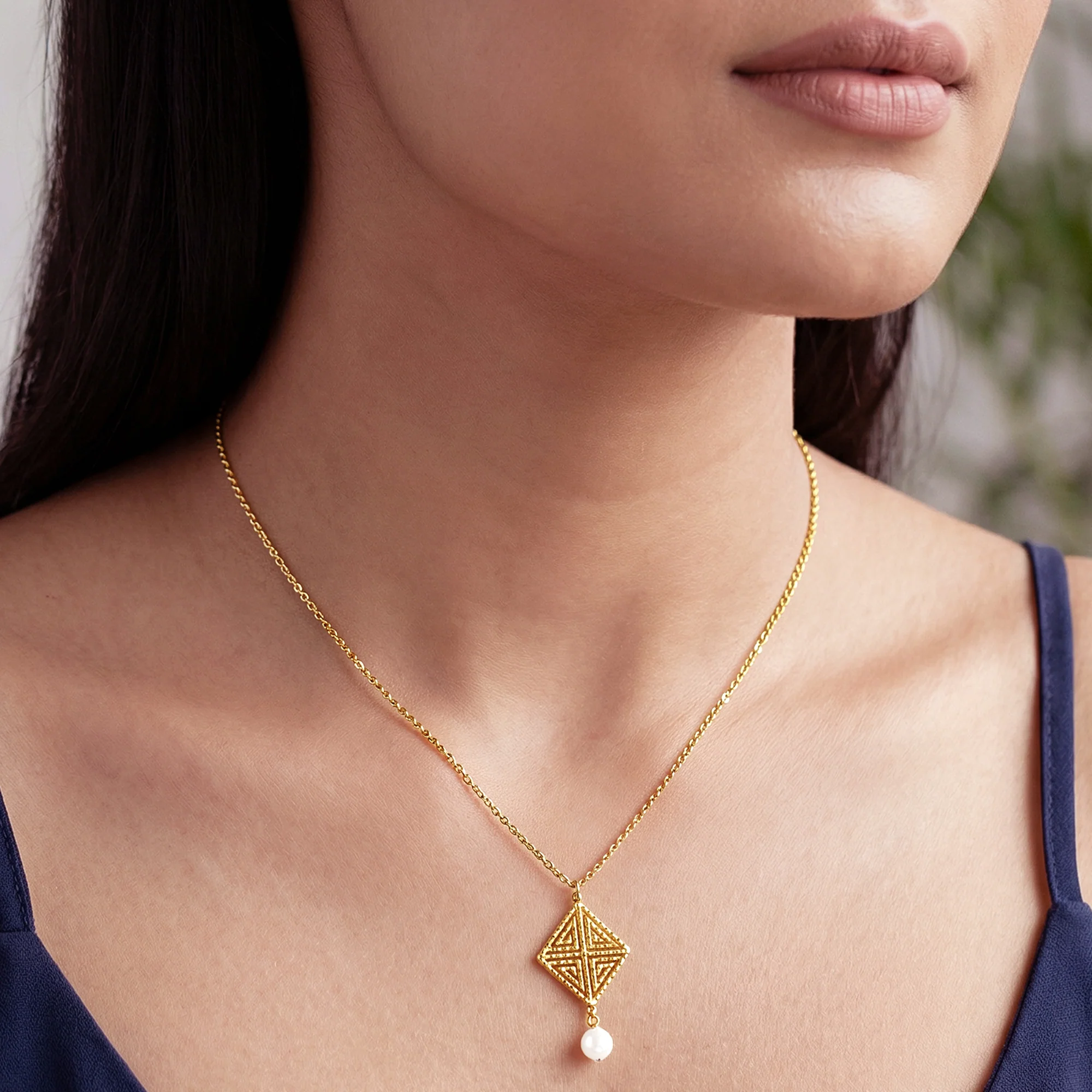 Golden Stay With Me Pendant With Link Chain - Image 2