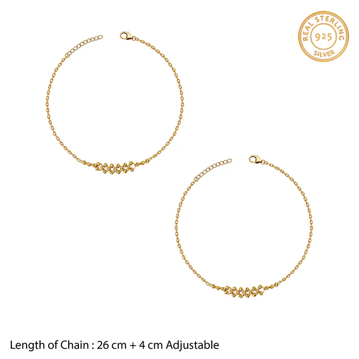 Golden Stream Bead Anklet - Image 4