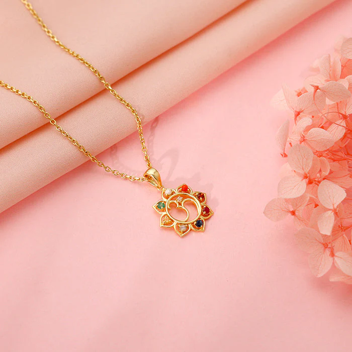 Golden Sunbeam Pendant with Link Chain - Image 2