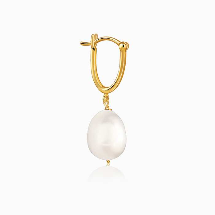 Golden Thelma Pearl Drop Earrings - Image 4