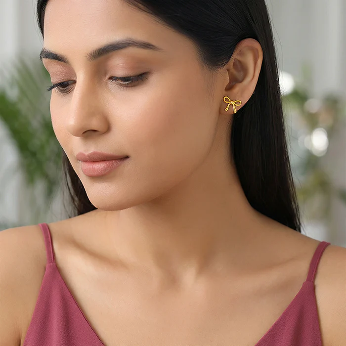 Golden Tied with Love Earrings - Image 3