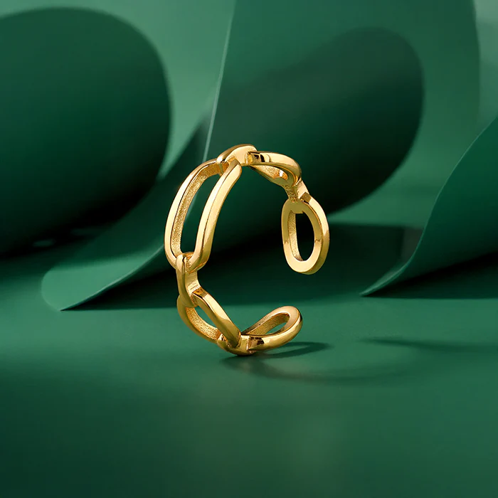 Golden Toggle Adjustable Ring (Size 12) - Image 2