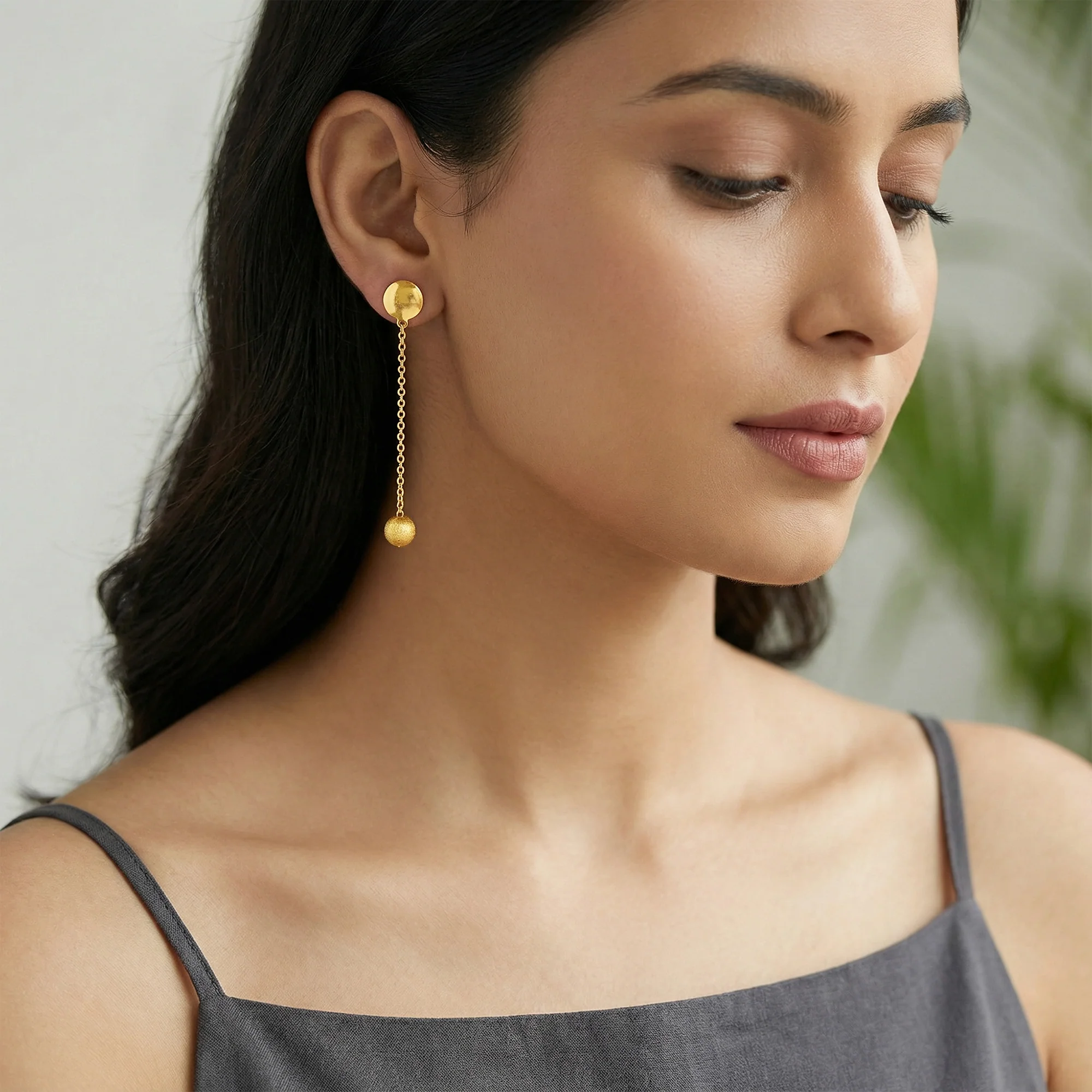 Golden Treasure Dangler Earrings - Image 2