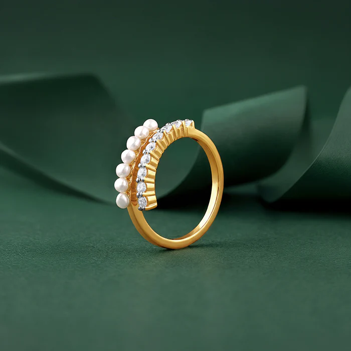 Golden Whoopi Pearl Ring (Size 12) - Image 2