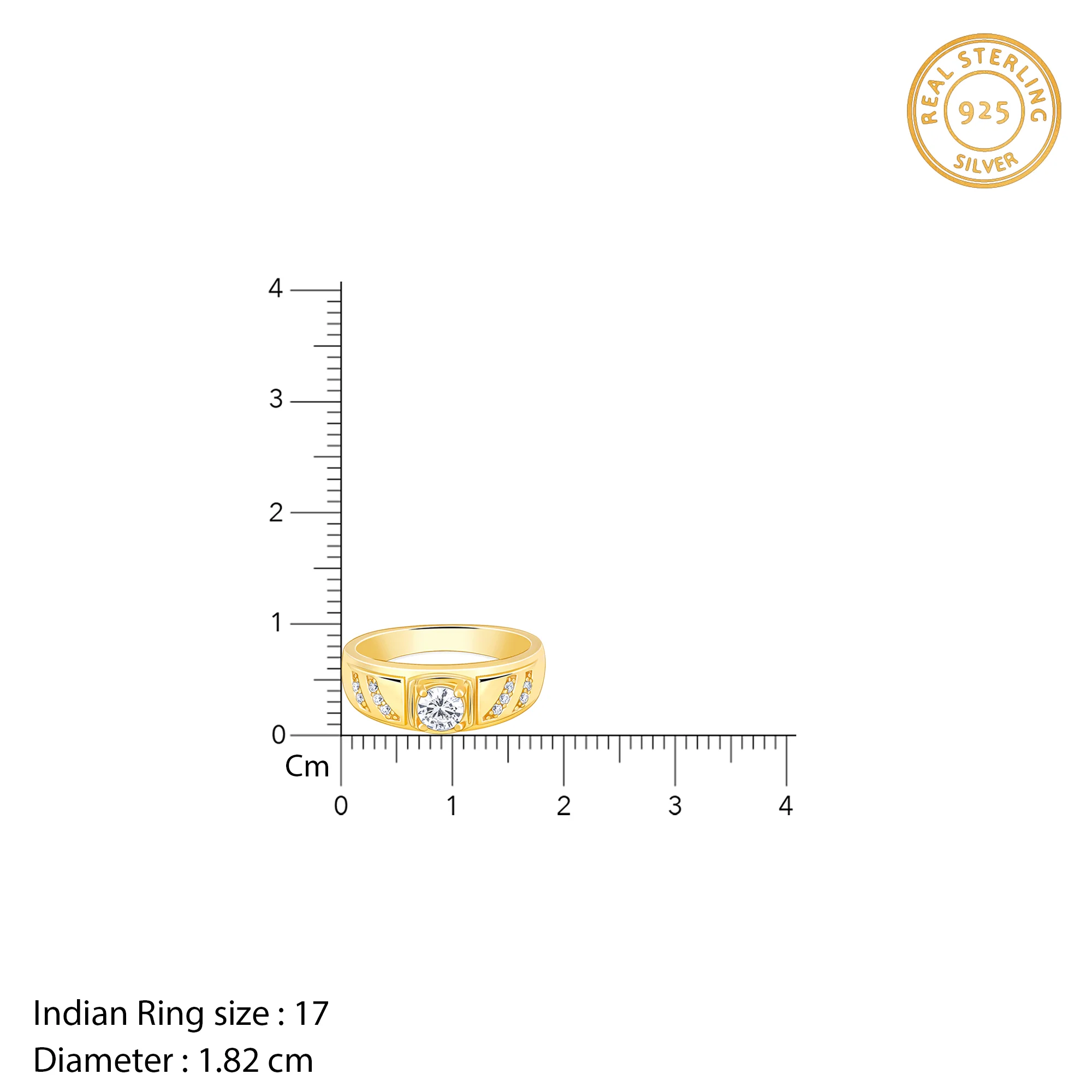 Golden Zircon Ornate Ring For Him - Image 5