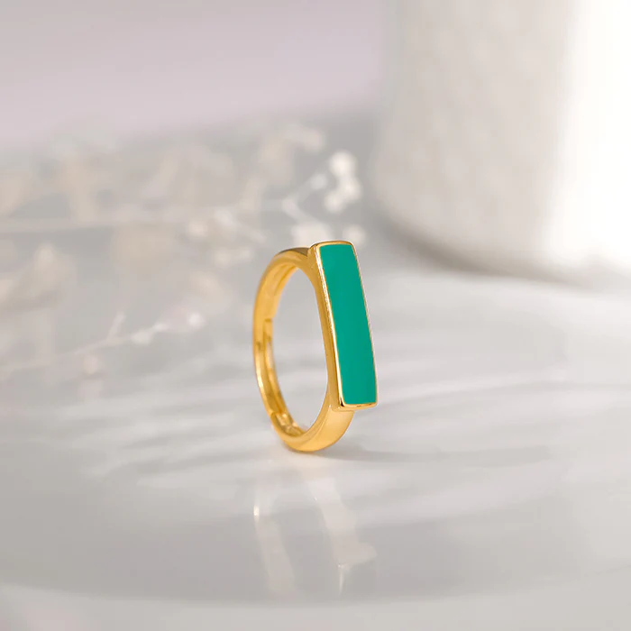 Golden Aquamarine Serenity Ring - Image 2