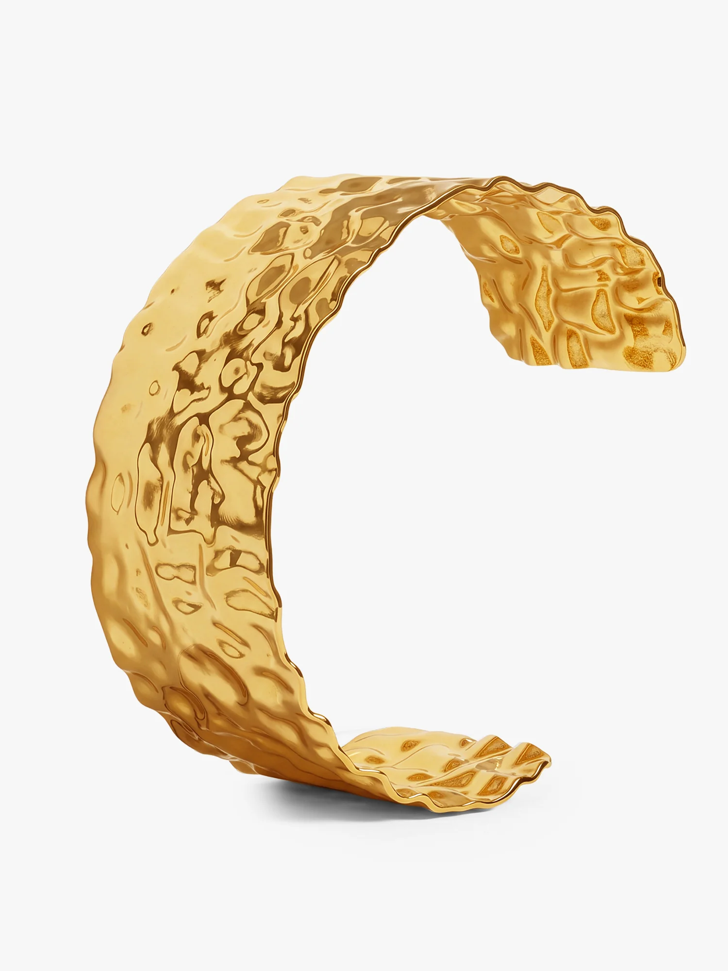 Hammered Mood Gold Plated Cuff Bracelet - Image 4