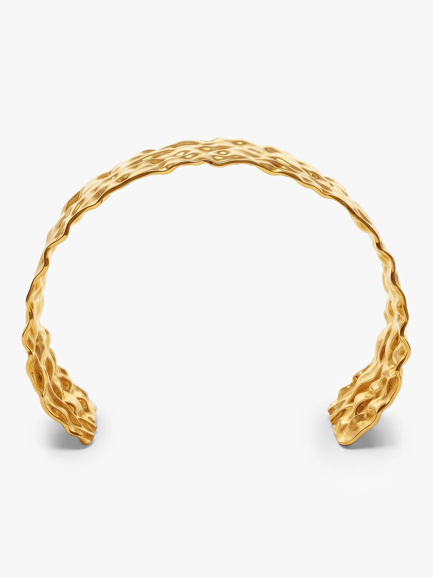 Hammered Mood Gold Plated Cuff Bracelet - Image 5