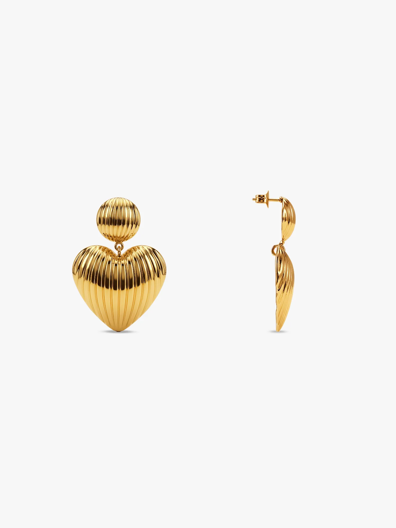 Heart Drop Energy Gold Plated Drops Earrings - Image 5