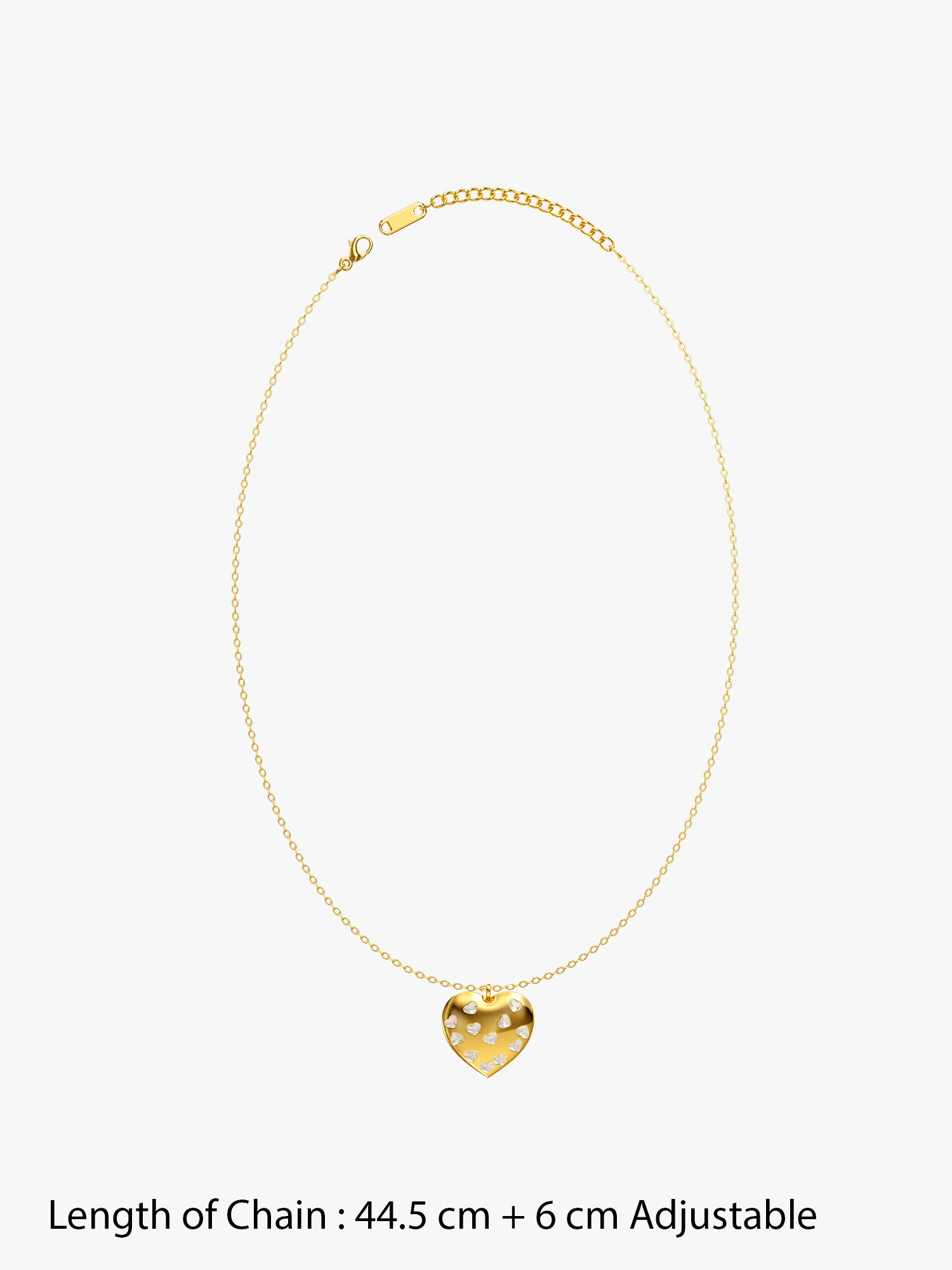Heart Lock Gold Plated Pendant With Link Chain - Image 7