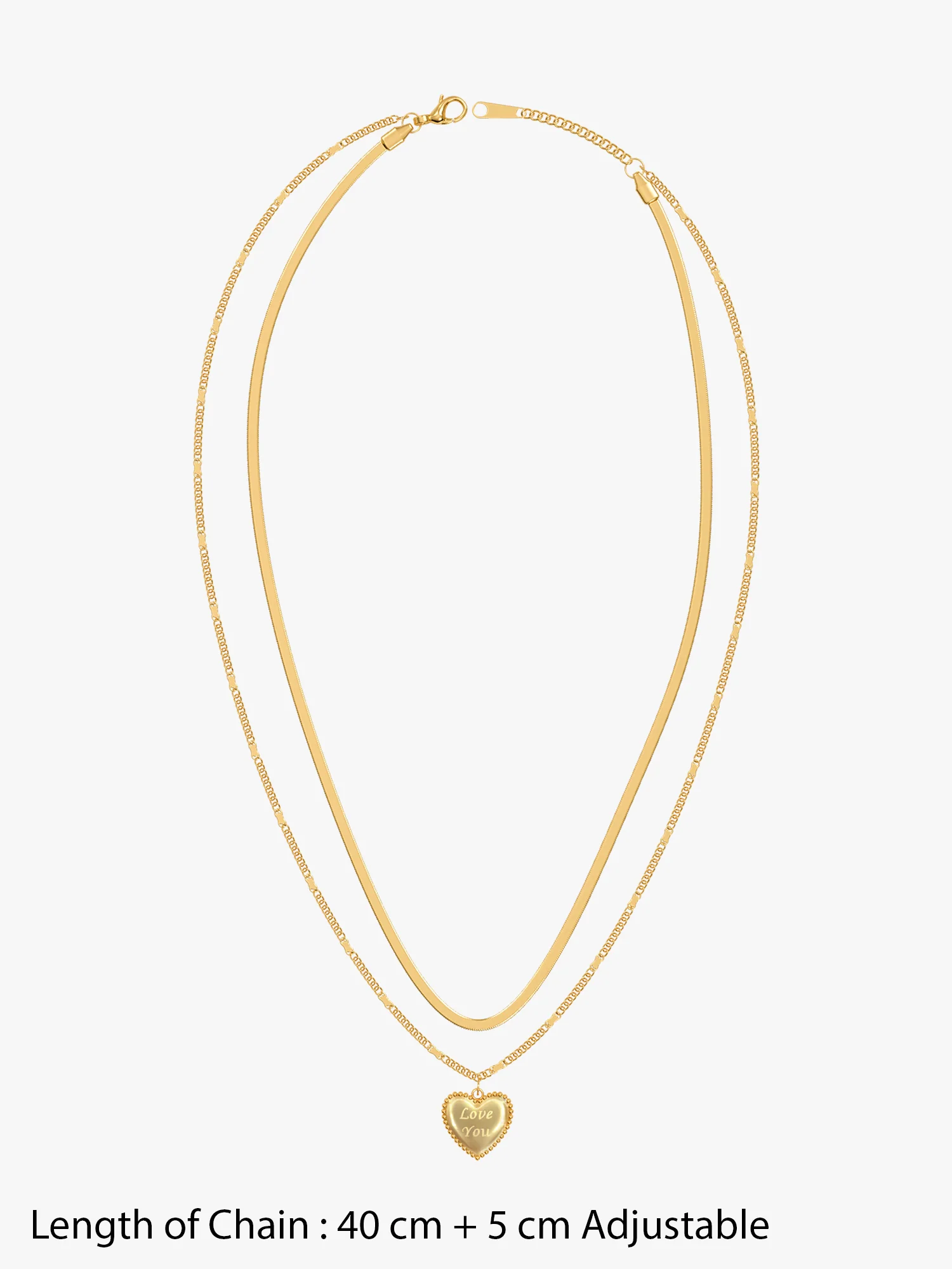 Heart On Lock Gold Plated Necklace - Image 6