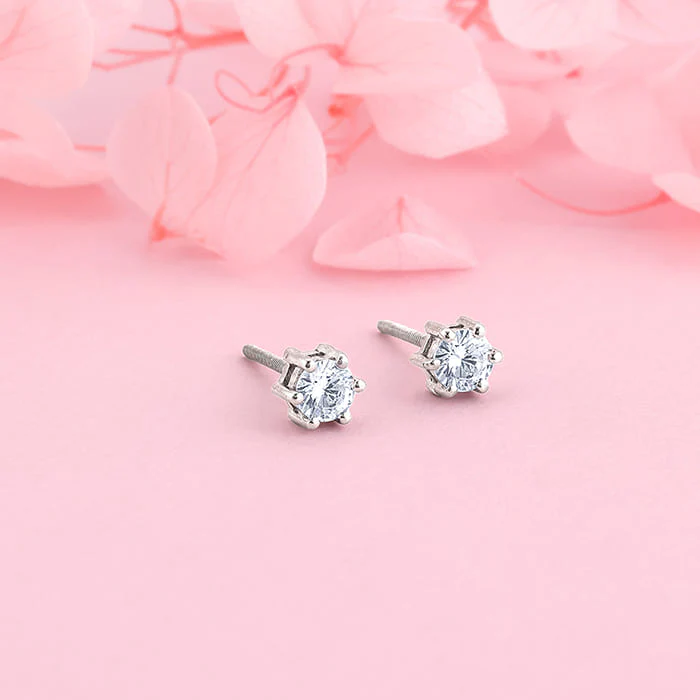 Silver Zircon Bubble Stud Earrings - Image 2