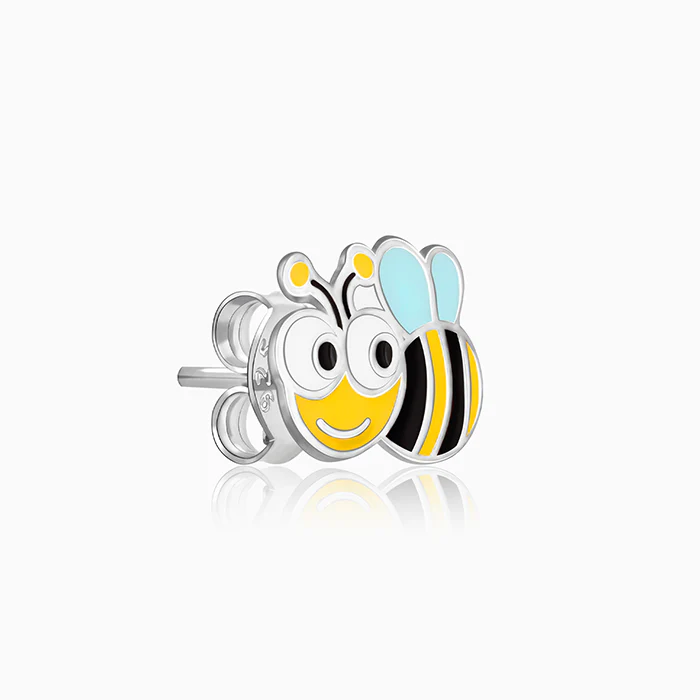 Silver Busy Bee Kids Earrings (4-12 yrs) - Image 5