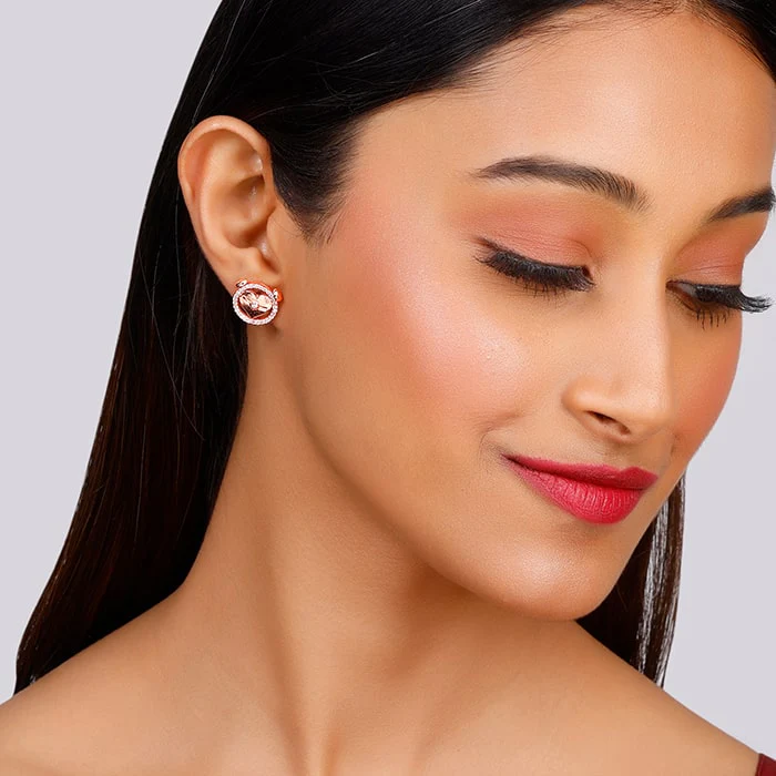 Rose Gold I Miss You Stud Earrings - Image 3
