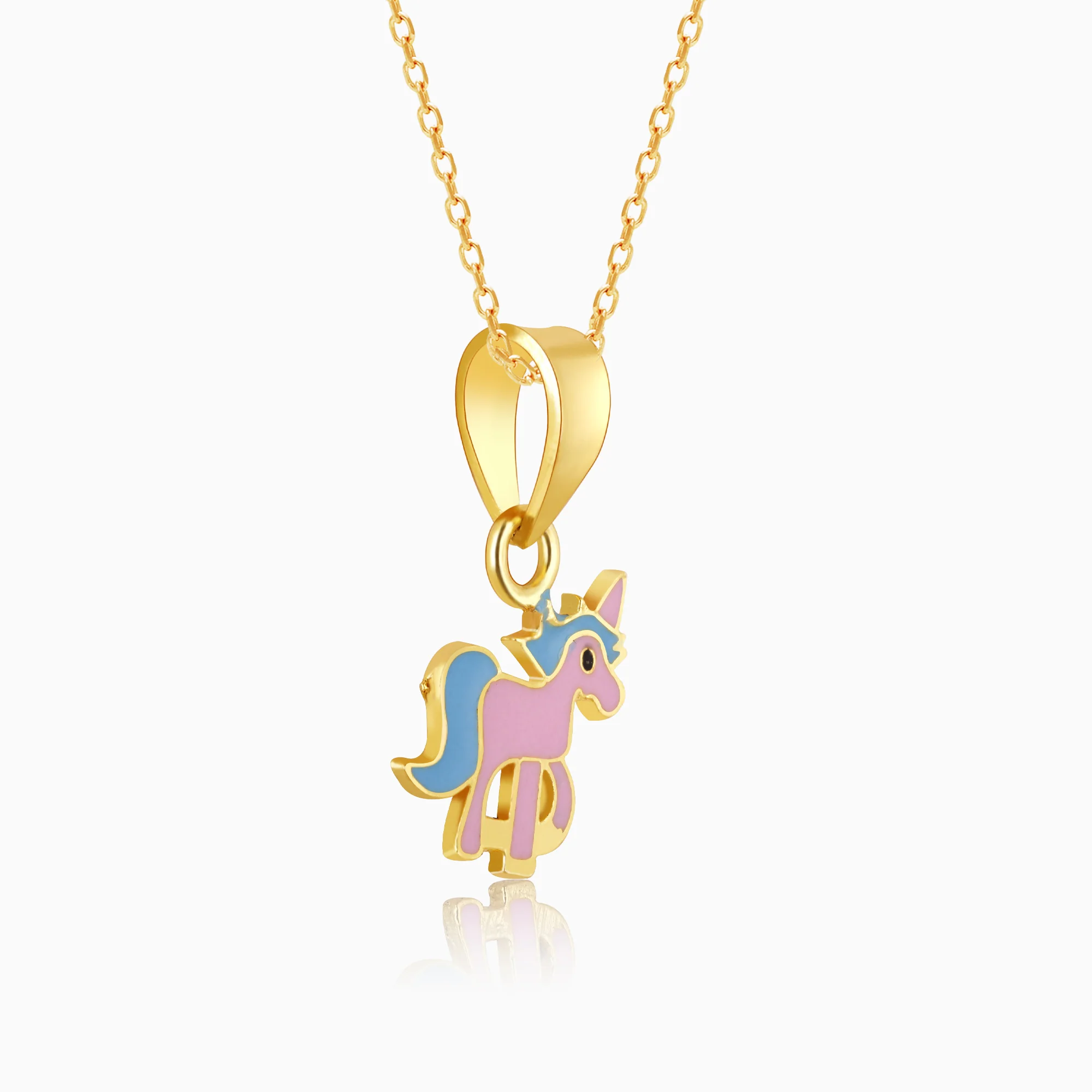 Golden Pie Unicorn Kids Pendant with Link Chain (7-10 yrs) - Image 5