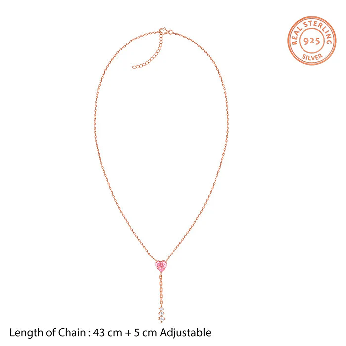 Rose Gold Adore You Lariat Necklace - Image 5
