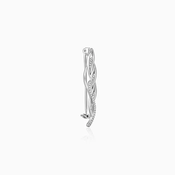 Silver Flaunting Leaf Brooch For Him - Image 4