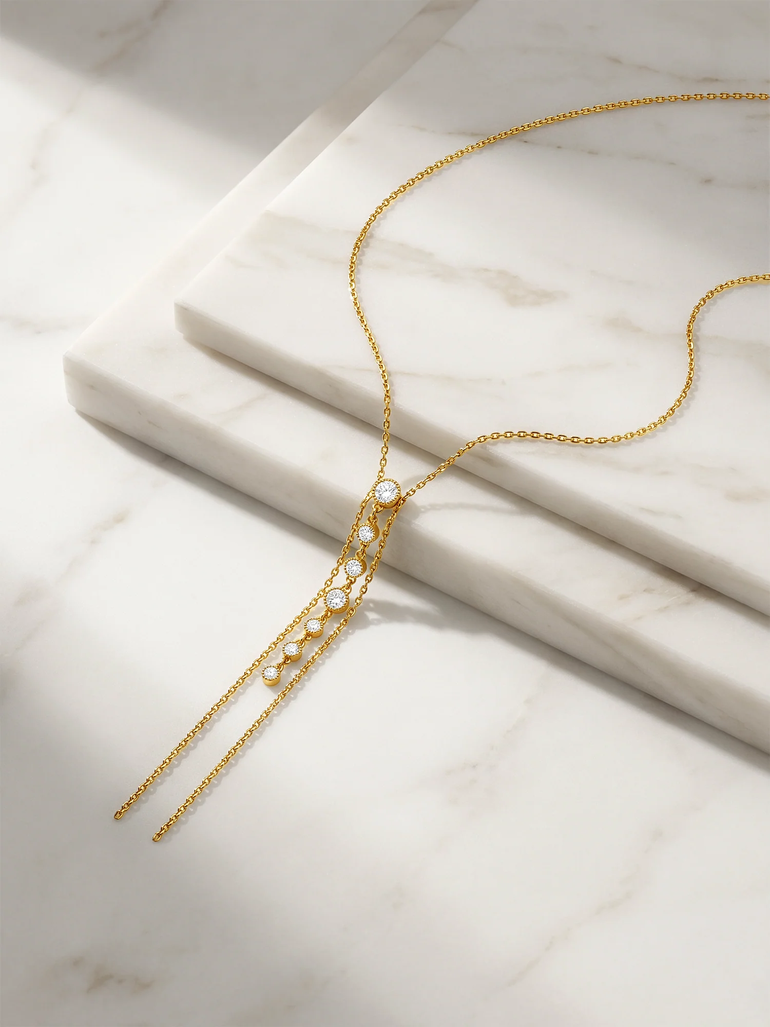 Linear Drop Gold Plated Necklace - Image 2