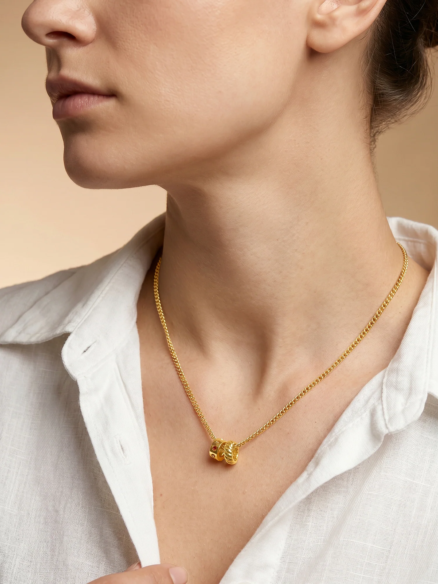 Linear Drop Gold Plated Necklace - Image 3