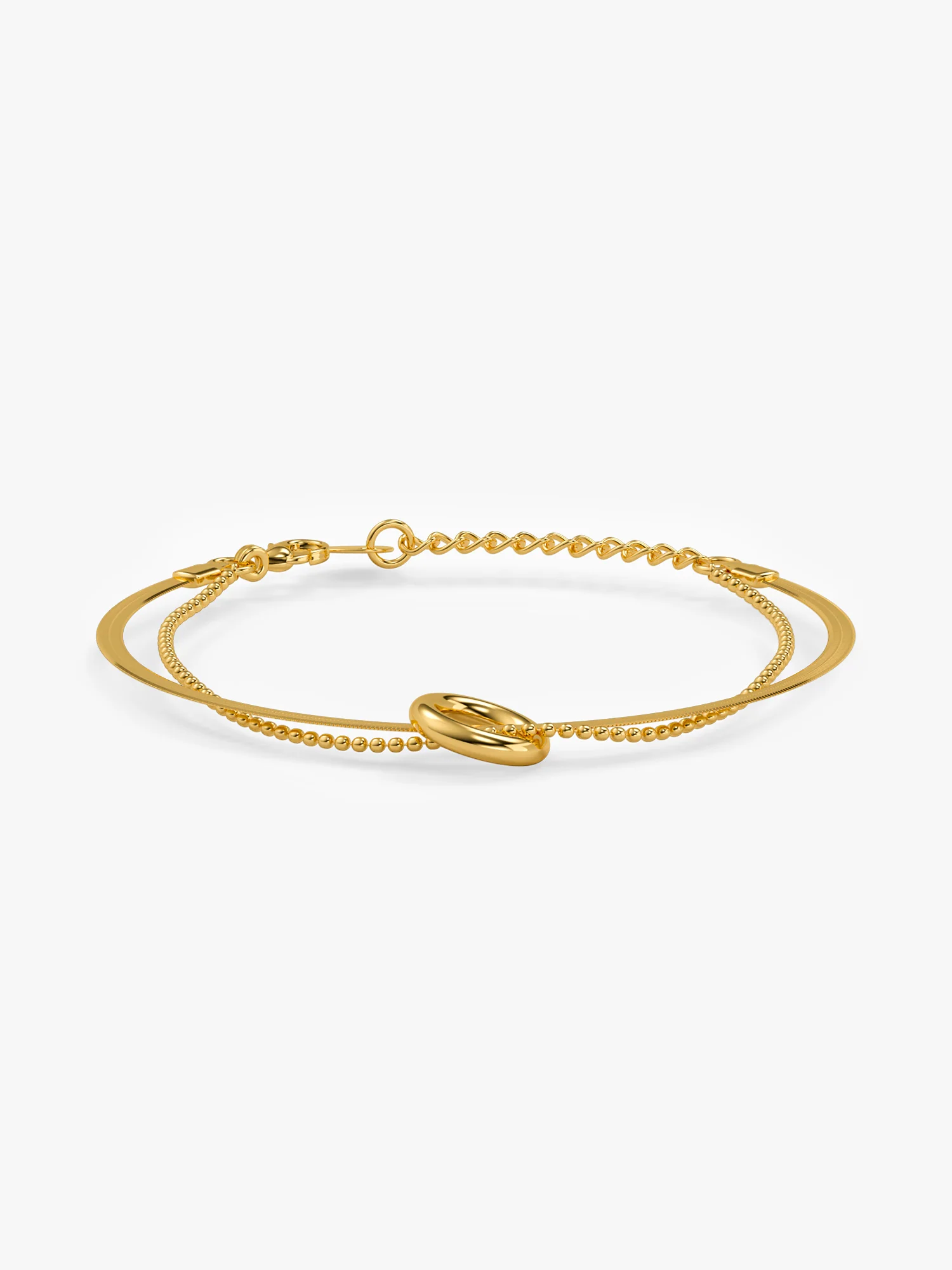 Loop Chain Gold Plated Bracelet - Image 4