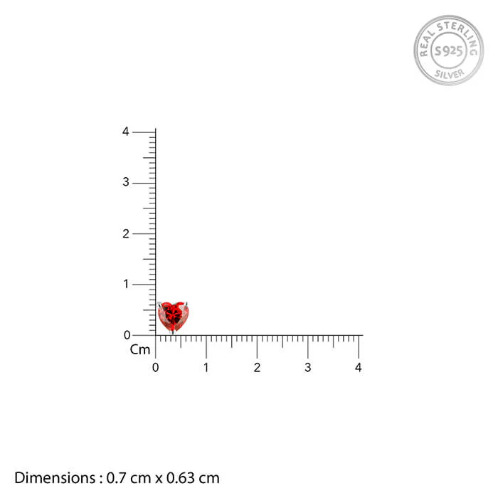 Silver Valentine Heart Stud Earrings - Image 4