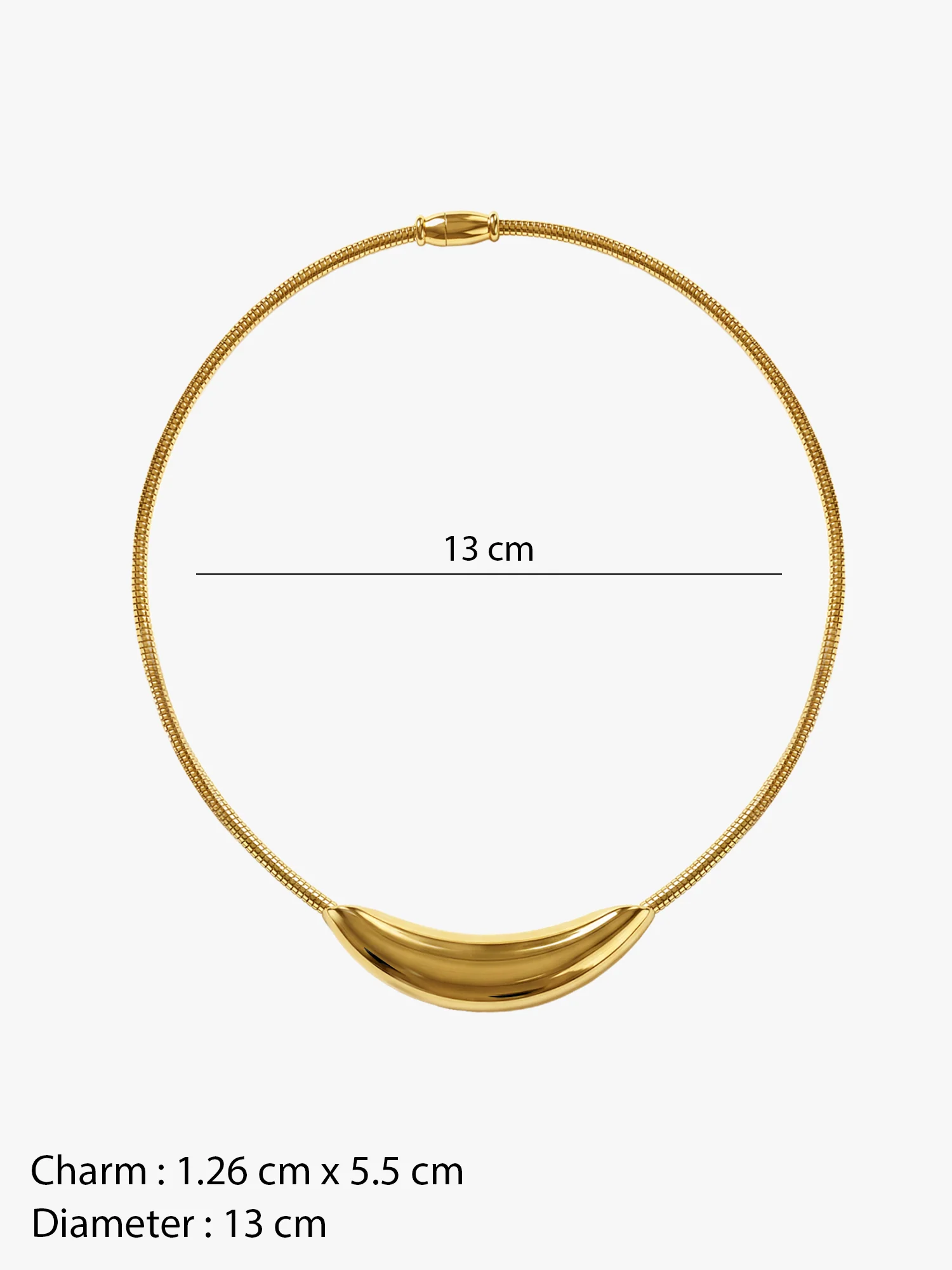Main Character Loop Gold Plated Collar Necklace - Image 4