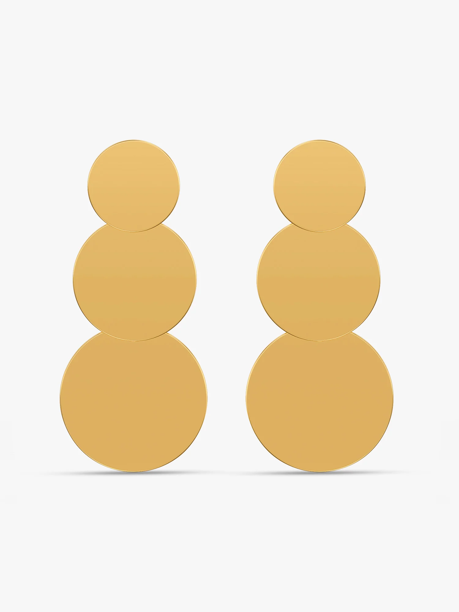 Melt Disc Gold Plated Earrings - Image 4